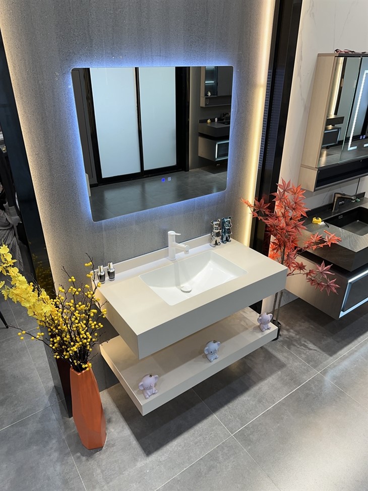 Yellow Bathroom Slate Cabinet