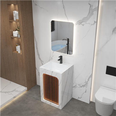 النمط الكلاسيكي الحجر الملبد من قطعة واحدة بسلاسة العمود الحمام الغرور